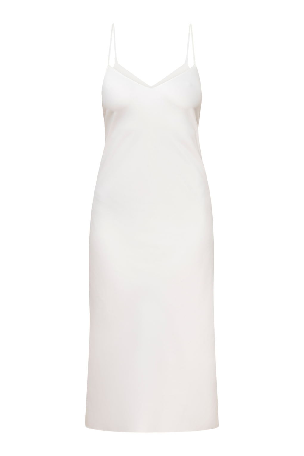 The Midi Slip Dress Satin White The Midi Slip Dress Satin White