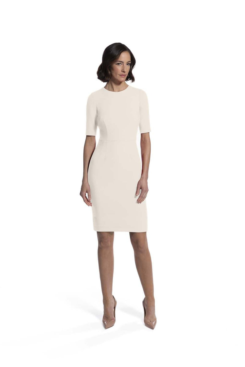 front view of woman 1 wearing the ivory alpha dress Ivory Collection hover